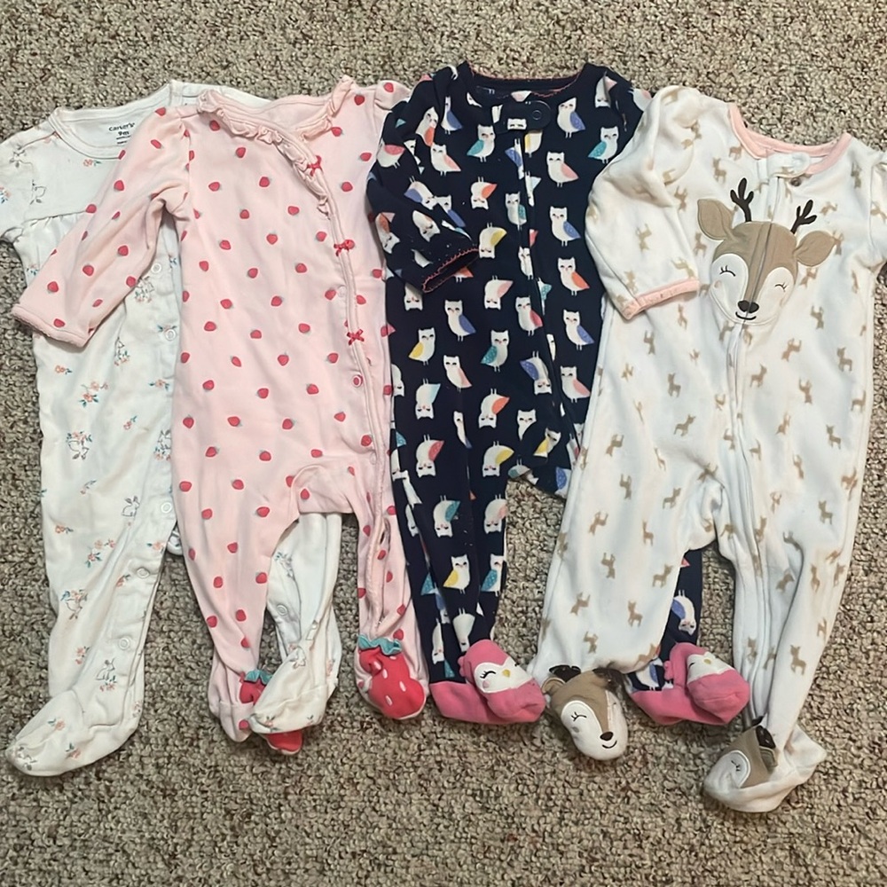 Bundle of 4 sleepers - 2 fleece, 2 cotton
